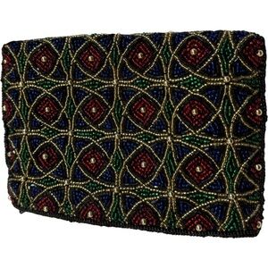 Vintage Neiman Marcus Beaded Zip Clutch